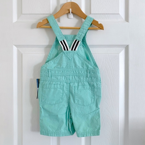 OshKosh Genuine Kids Mint Overall Shorts - Picture 4 of 5